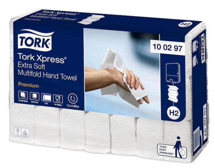 Essuie-mains WC Tork Xpress H2 2 plis 2100 pcs