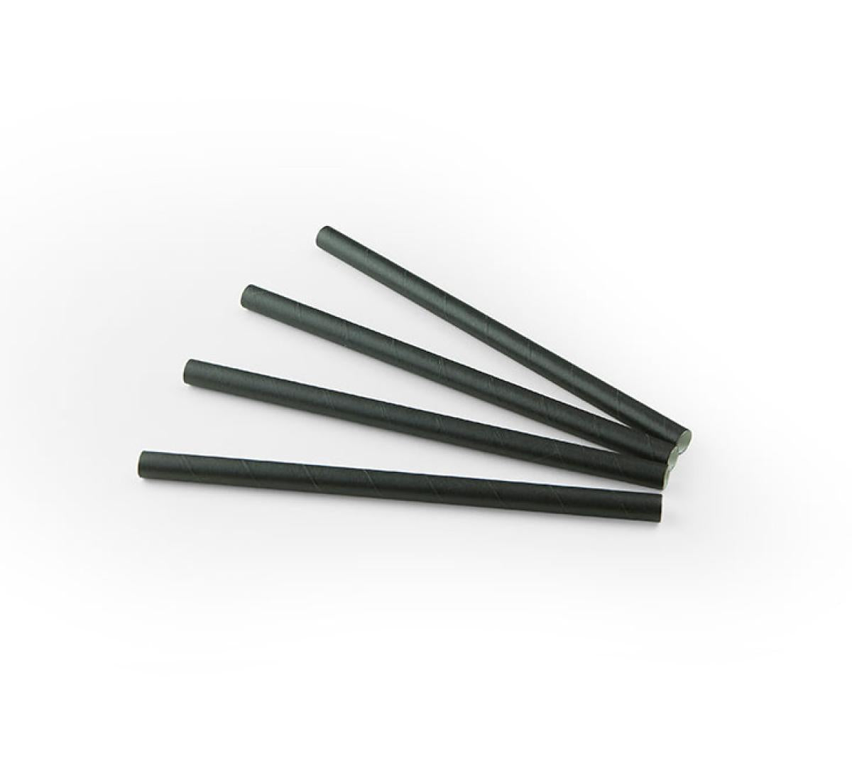 Demi paille papier cocktail Noire (200pcs)