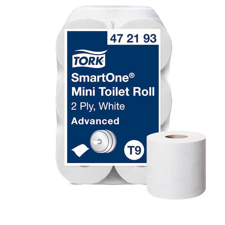 Papier WC Tork Smart One Mini T9 2 plis 12rlx x 110m dévidage central