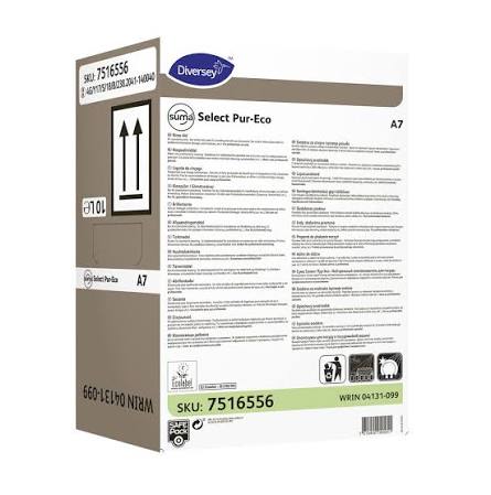 Diversey Suma Select Pure Eco A7 : rinçant (eau douce) safepack 10L