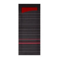 Pochette à couvert & serviette couleurs rouge et noire (100pcs)